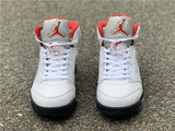 Air Jordan 5 White/Fire Red