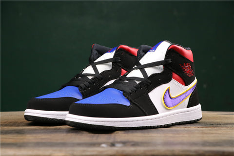 Air Jordan 1 Mid Black Blue White Purple