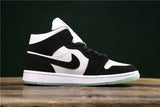 Air Jordan 1 Mid SE GS White Black Teal Tint