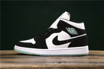 Air Jordan 1 Mid SE GS White Black Teal Tint