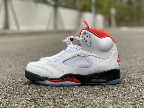 Air Jordan 5 White/Fire Red