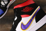 Air Jordan 1 Mid Black Blue White Purple