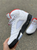 Air Jordan 5 White/Fire Red
