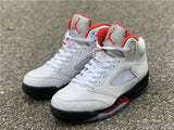 Air Jordan 5 White/Fire Red